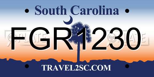 FGR1230 South Carolina License Plate