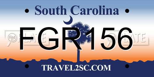 FGR156 South Carolina License Plate