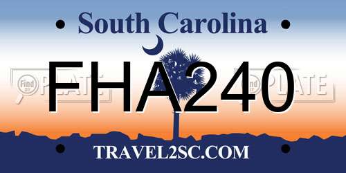 FHA240 South Carolina License Plate