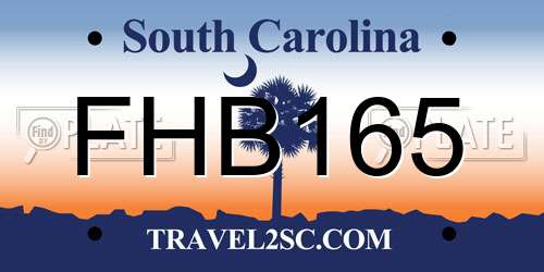 FHB165 South Carolina License Plate