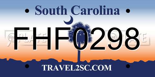 FHF0298 South Carolina License Plate
