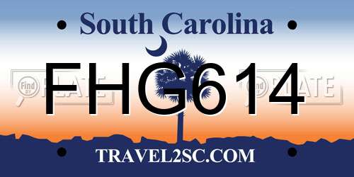 FHG614 South Carolina License Plate