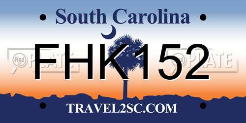 FHK152 South Carolina License Plate