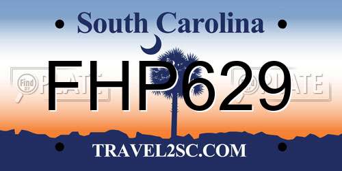 FHP629 South Carolina License Plate
