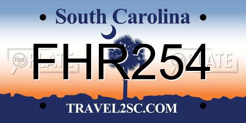 FHR254 South Carolina License Plate
