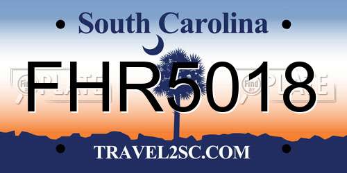 FHR5018 South Carolina License Plate