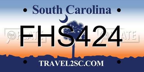 FHS424 South Carolina License Plate