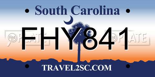 FHY841 South Carolina License Plate