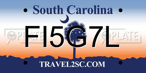 FI5G7L South Carolina License Plate