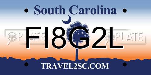 FI8G2L South Carolina License Plate