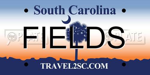 FIELDS South Carolina License Plate