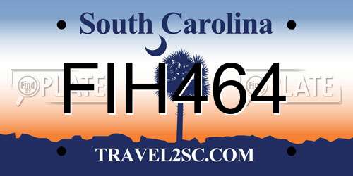 FIH464 South Carolina License Plate