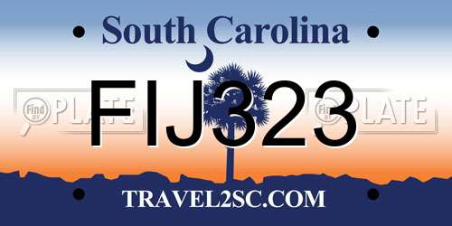 FIJ323 South Carolina License Plate