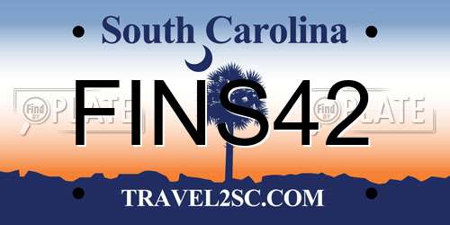 FINS42 South Carolina License Plate