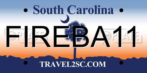 FIREBA11 South Carolina License Plate