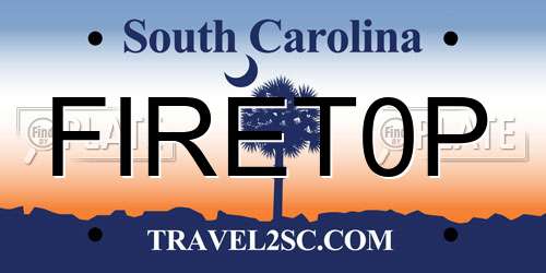FIRET0P South Carolina License Plate