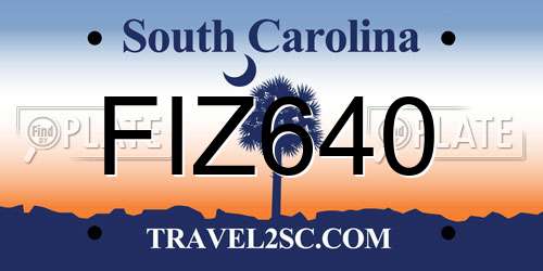 FIZ640 South Carolina License Plate