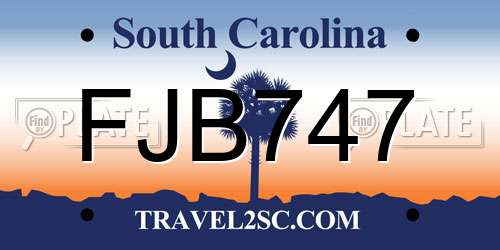 FJB747 South Carolina License Plate