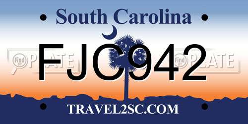 FJC942 South Carolina License Plate