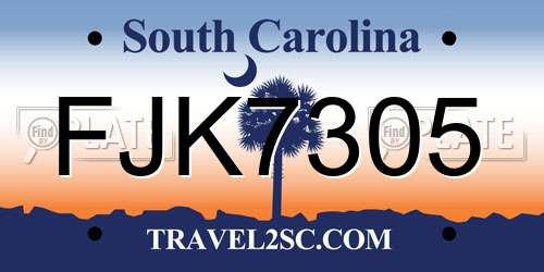 FJK7305 South Carolina License Plate