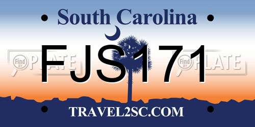 FJS171 South Carolina License Plate