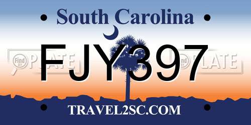 FJY397 South Carolina License Plate