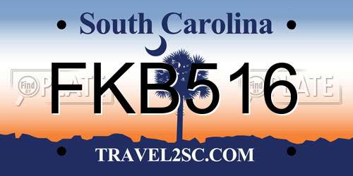 FKB516 South Carolina License Plate