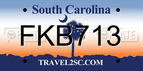 FKB713 South Carolina License Plate