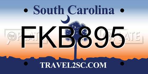 FKB895 South Carolina License Plate