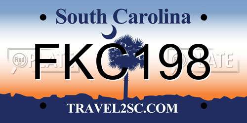 FKC198 South Carolina License Plate