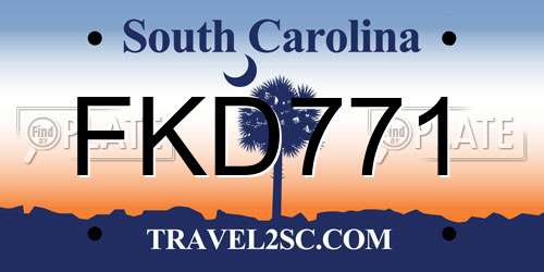 FKD771 South Carolina License Plate
