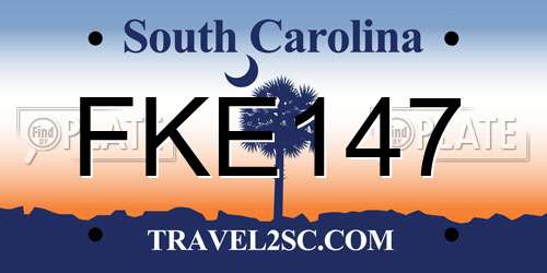 FKE147 South Carolina License Plate