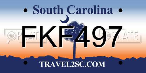 FKF497 South Carolina License Plate
