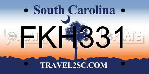 FKH331 South Carolina License Plate