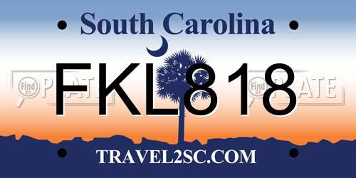 FKL818 South Carolina License Plate