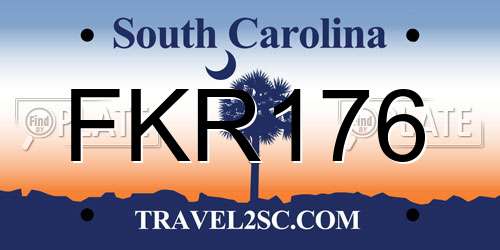 FKR176 South Carolina License Plate