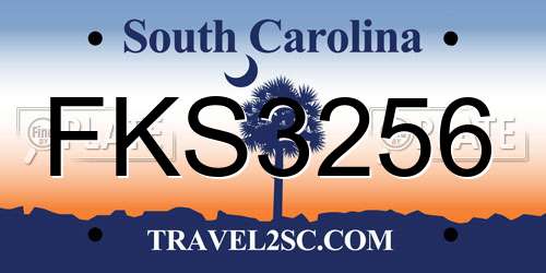 FKS3256 South Carolina License Plate