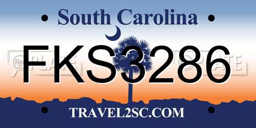 FKS3286 South Carolina License Plate