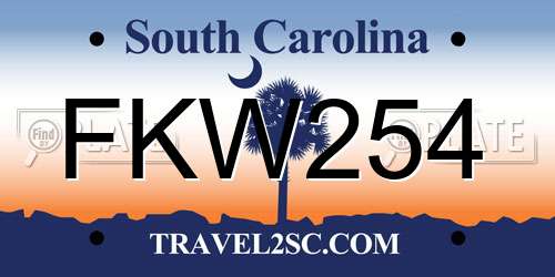 FKW254 South Carolina License Plate
