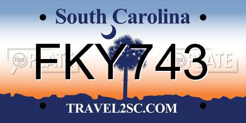 FKY743 South Carolina License Plate