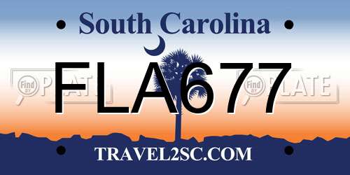 FLA677 South Carolina License Plate