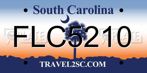 FLC5210 South Carolina License Plate