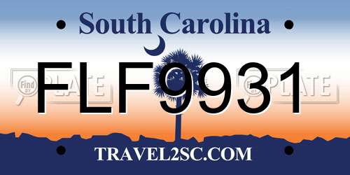 FLF9931 South Carolina License Plate