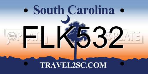 FLK532 South Carolina License Plate
