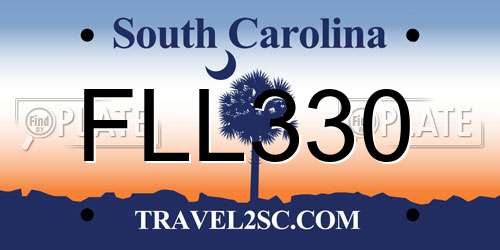 FLL330 South Carolina License Plate