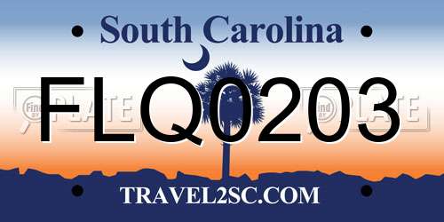 FLQ0203 South Carolina License Plate