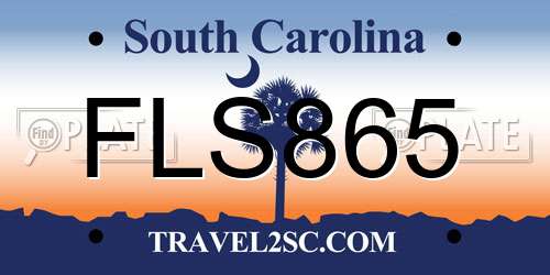 FLS865 South Carolina License Plate