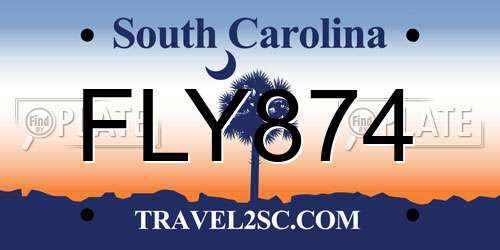 FLY874 South Carolina License Plate