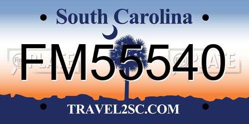 FM55540 South Carolina License Plate