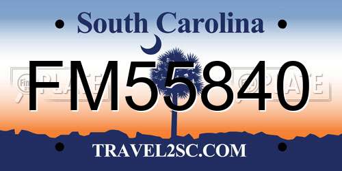 FM55840 South Carolina License Plate